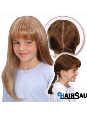 Monofilament Synthetic Long Blonde Straight Wigs For Kids UK