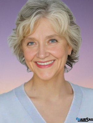 Synthetic Grey Styled Wigs With Capless Grey Cut Short Length